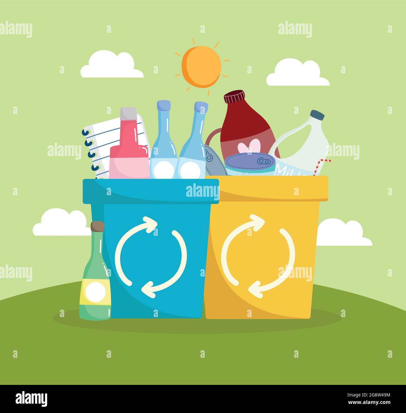 recycling trash cans Stock Vector Image & Art Alamy