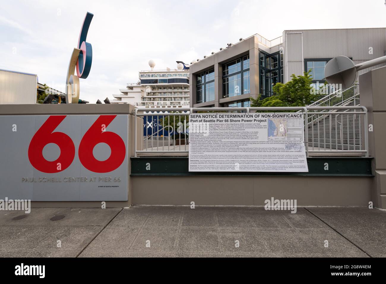 Seattle, USA. 22 Jul, 2021. Celebrity X Cruise ship stopping in Seattle