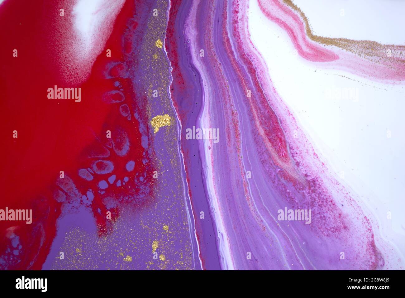 Marble crimson and purple agate ripple background. Artwork texture Stock Photo