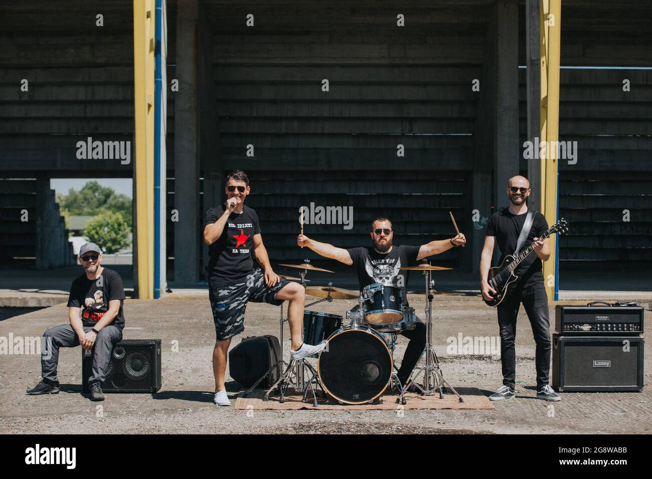 BRCKO DISTRICT, BOSNIA AND HERZEGOVINA - Jul 10, 2020: The members of a