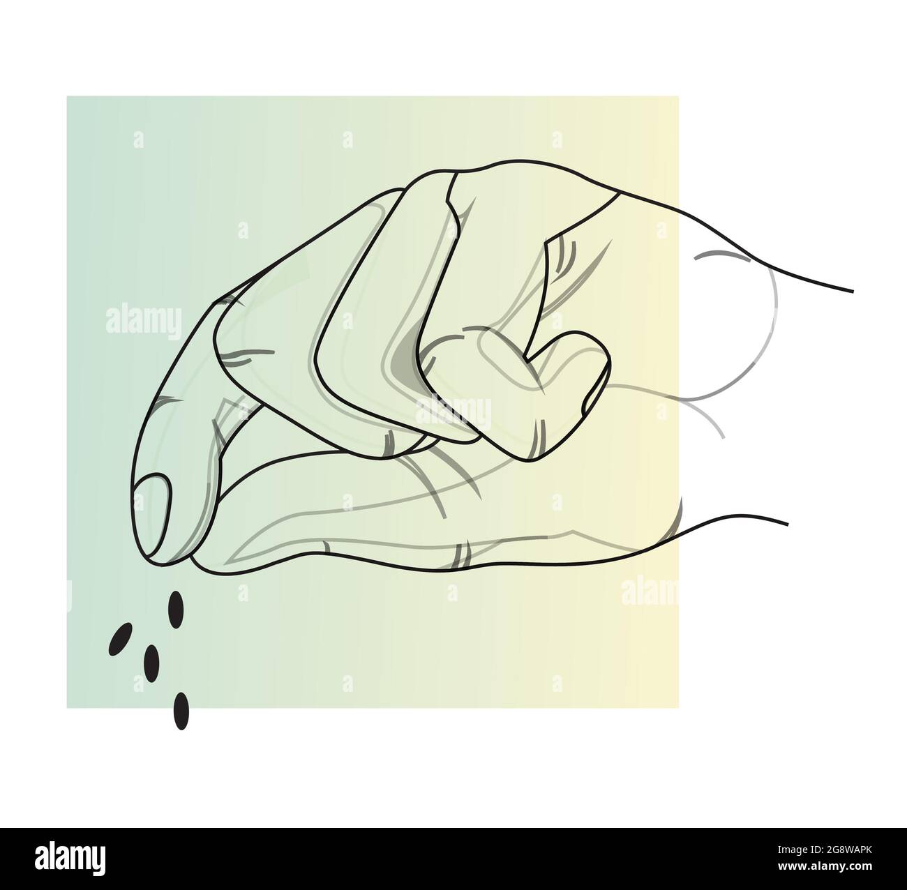 Human Hand - Pinch of Mineral salt  - Illustration as EPS 10 File Stock Vector