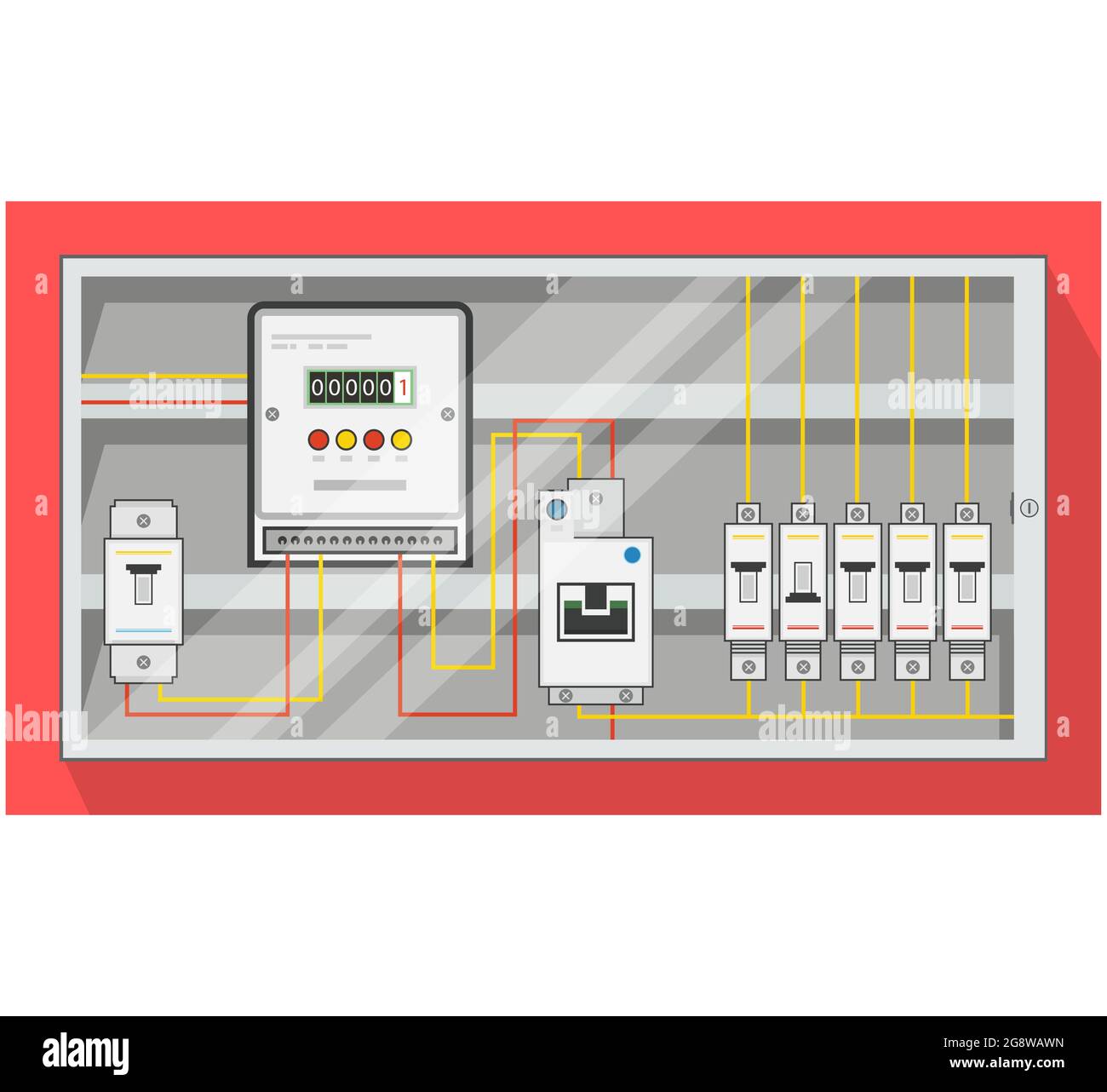 Electrical Distribution - Power Switch Panel - Stock Illustration as EPS 10 File Stock Vector