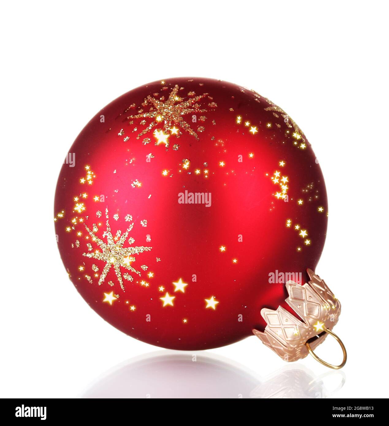 Red Christmas ball isolated on white background Stock Photo - Alamy