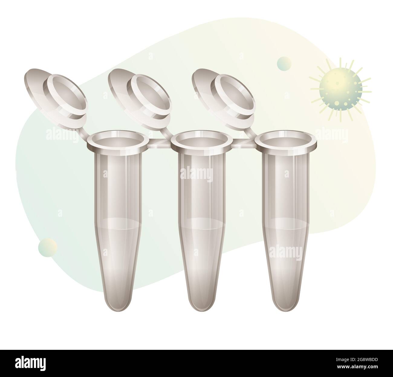 PCR Tube Strip Covid Testing Illustration as EPS 10 File Stock