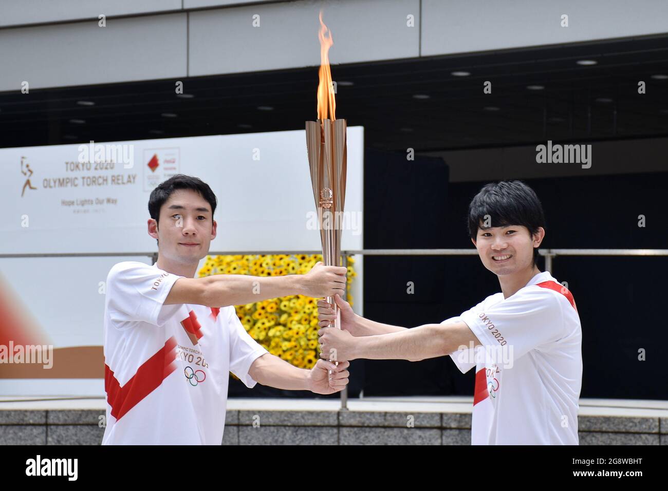 Tokyo Japan July 23 21 Japanese Athletes Attend A Ceremony To Finish The Olympic Torch Relay Lit In Fukushima Prefecture On March 25 The Olympic Flame Has Since Travelled Across All Tokyo Japan July 23 21 Japanese Athletes Attend A Ceremony To Finish The Olympic Torch Relay Lit In Fukushima Prefecture On March 25 The Olympic Flame Has Since Travelled Across All