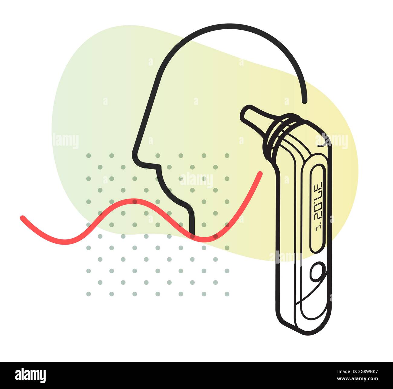 Digital In Ear Thermometer Stock Illustration as EPS 10 File Stock
