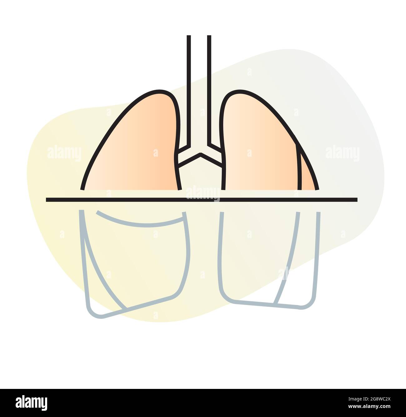 Covid-19 Testing - Human Lungs CT Scan - Illustration as EPS 10 File Stock Vector