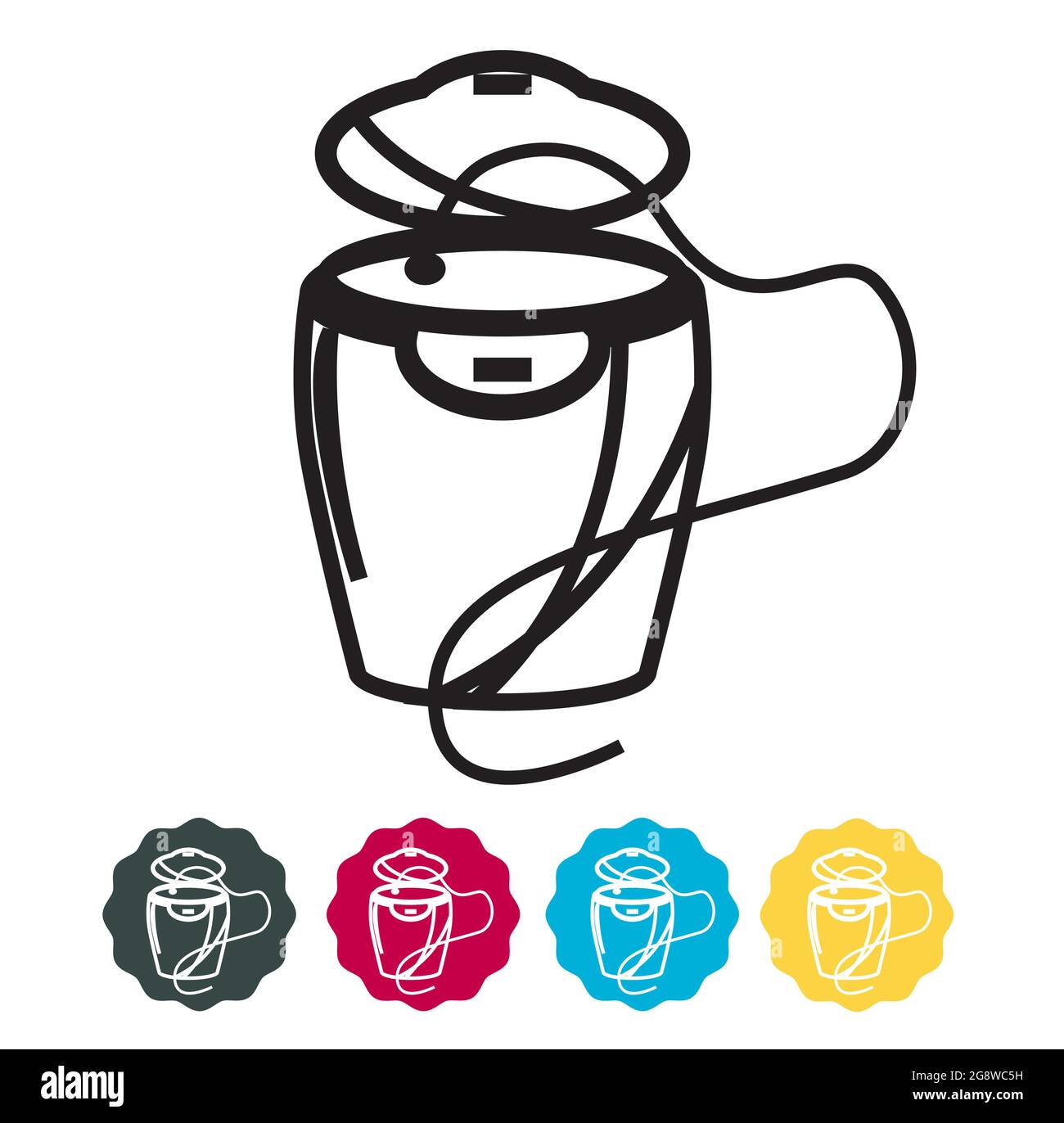 Dental Floss Box and Teeth stock illustration as EPS 10 File Stock