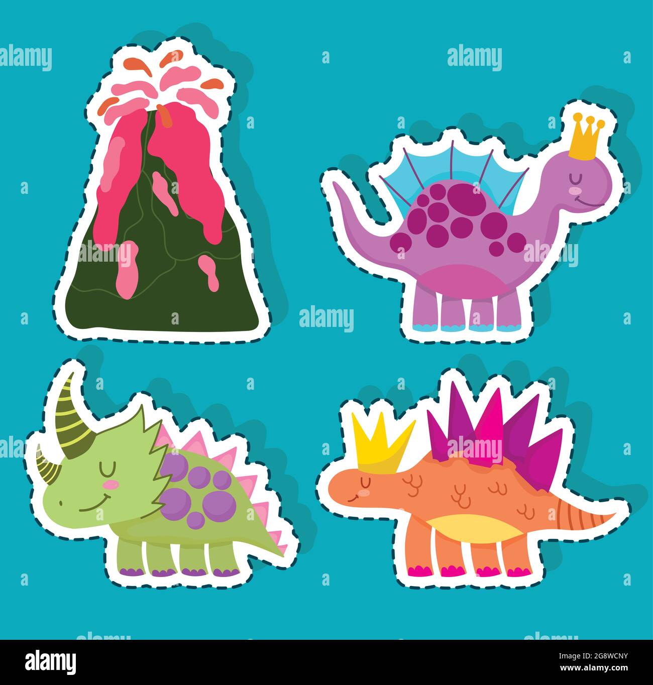 cute dinosaur set Stock Vector Image & Art - Alamy