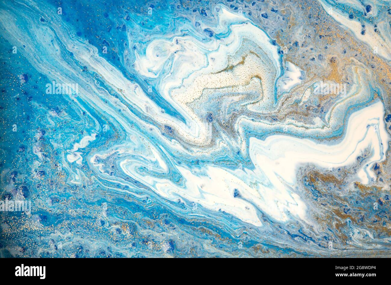 Marble blue and white abstract background. Liquid ink texture Stock ...
