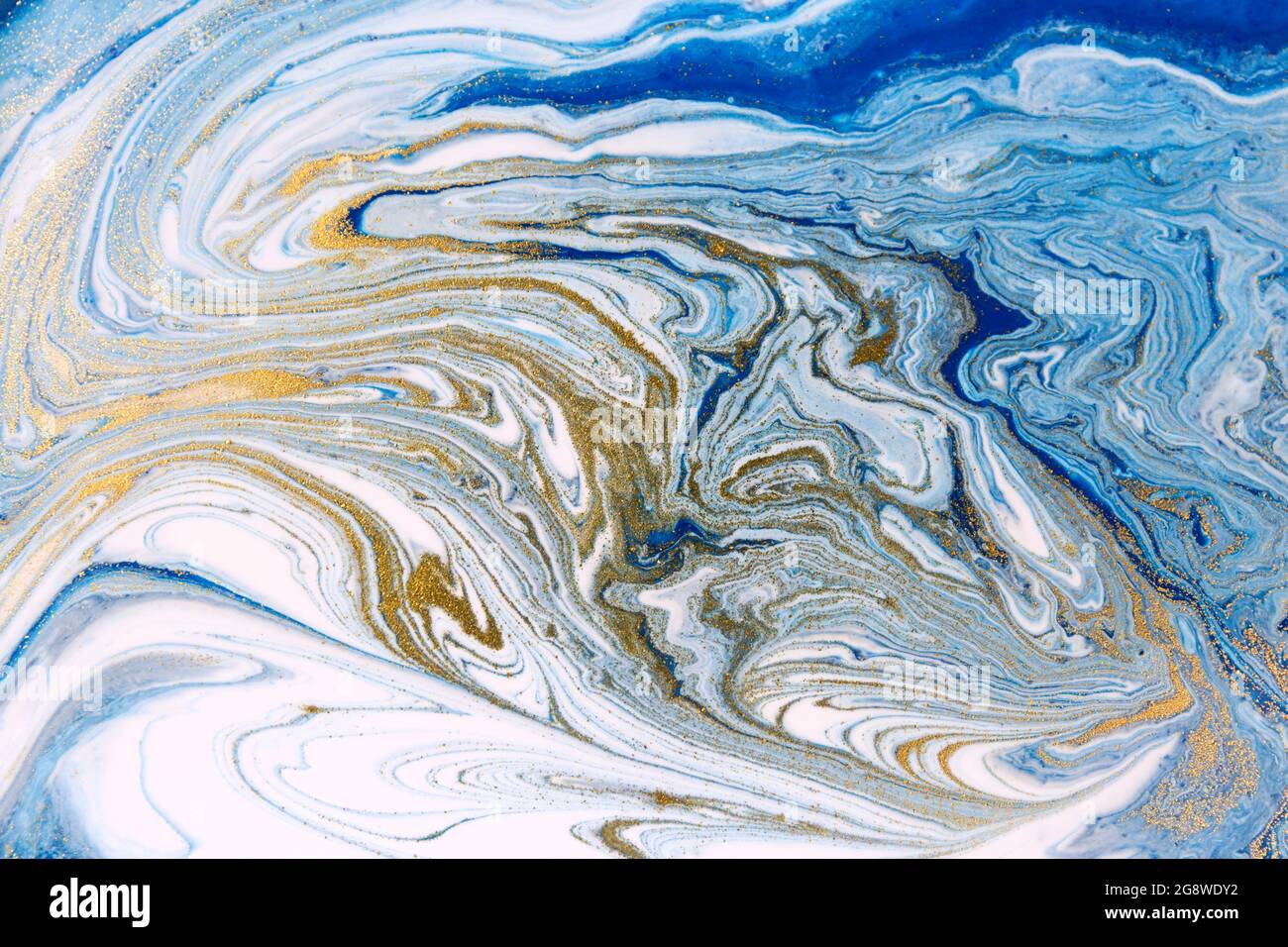 Blue and gold marble imitation artwork background. Liquid navy print  pattern. Wave illustration Stock Photo - Alamy