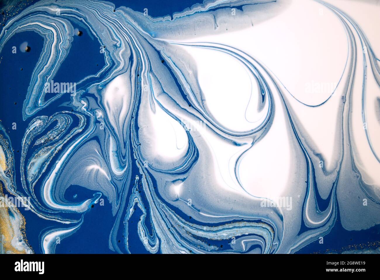 Marble blue and white abstract background. Liquid ink texture Stock ...