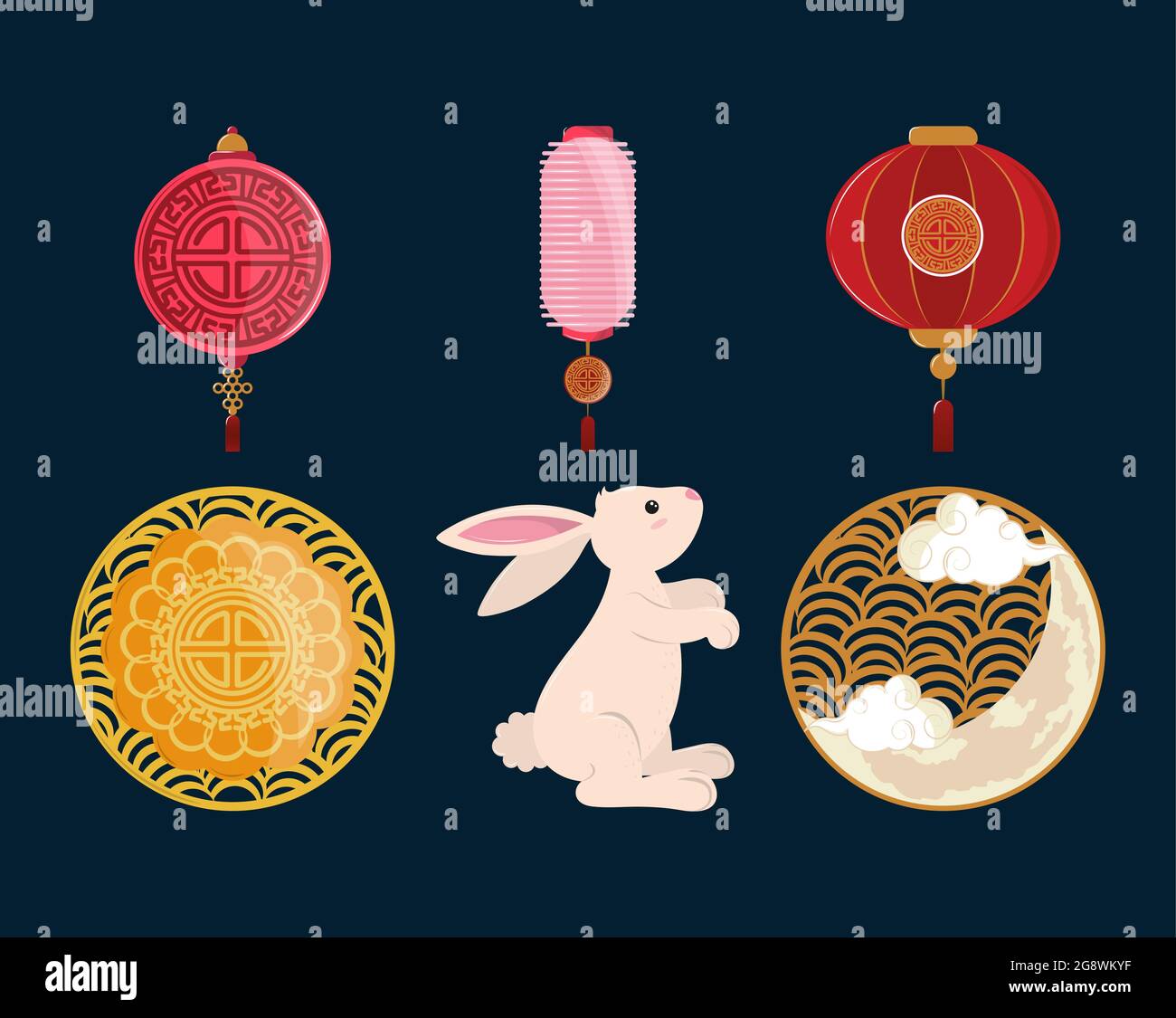 chinese mid autumn set Stock Vector Image & Art - Alamy