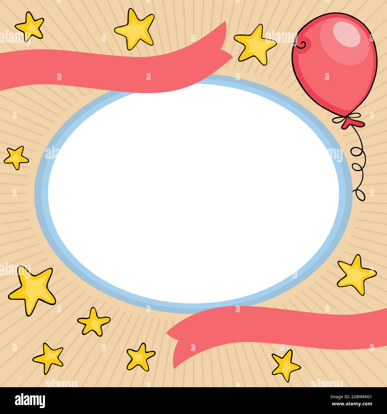 Happy Birthday card background with blank circle frame Stock Photo - Alamy