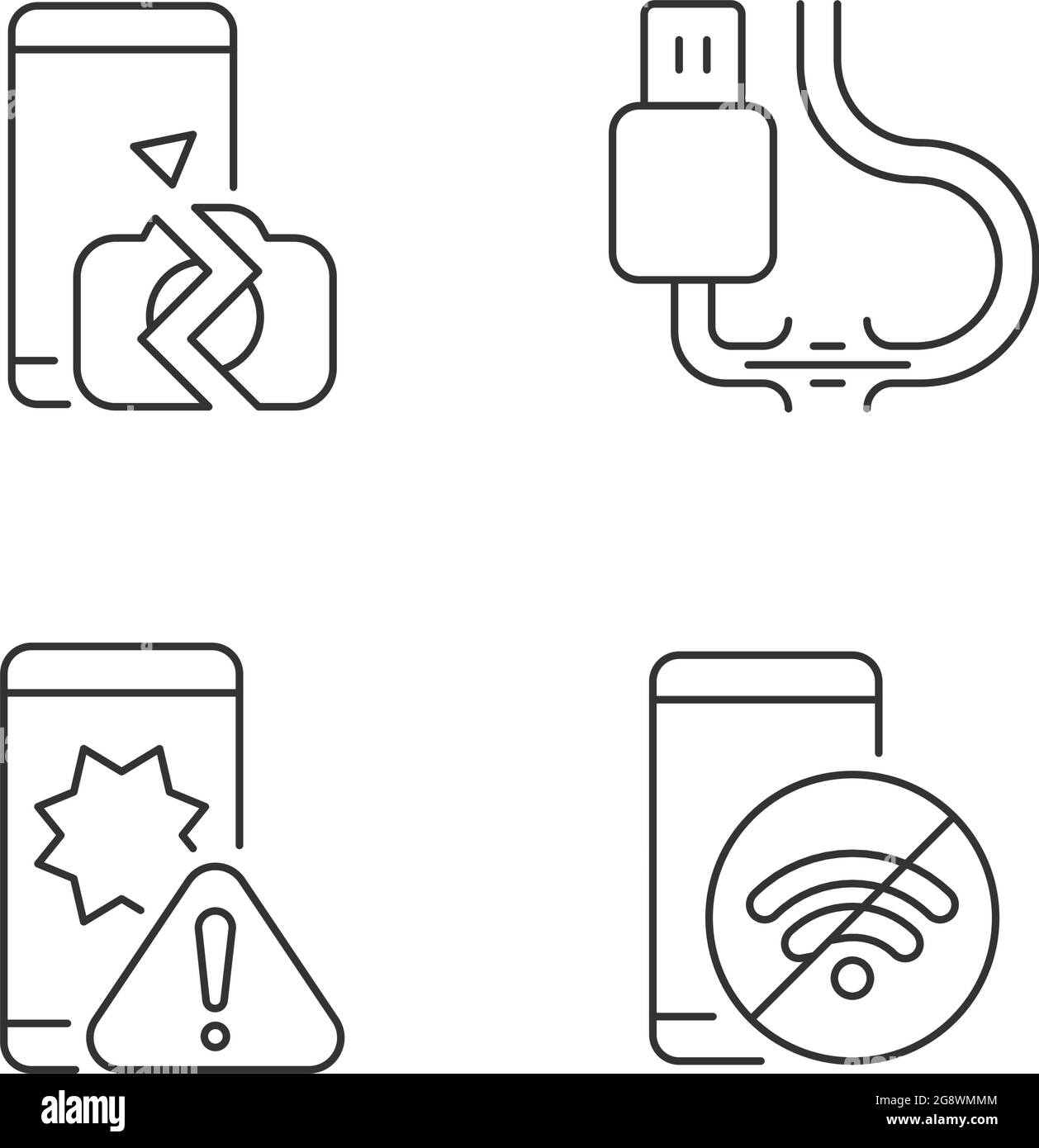 Repair related linear icons set Stock Vector