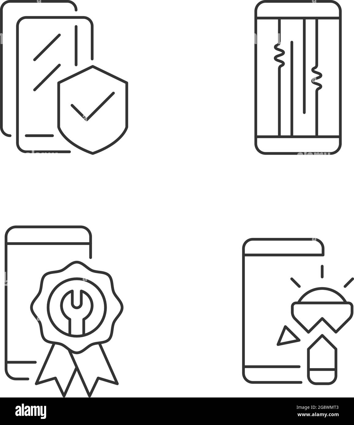Common phone breakdowns linear icons set Stock Vector Image & Art - Alamy