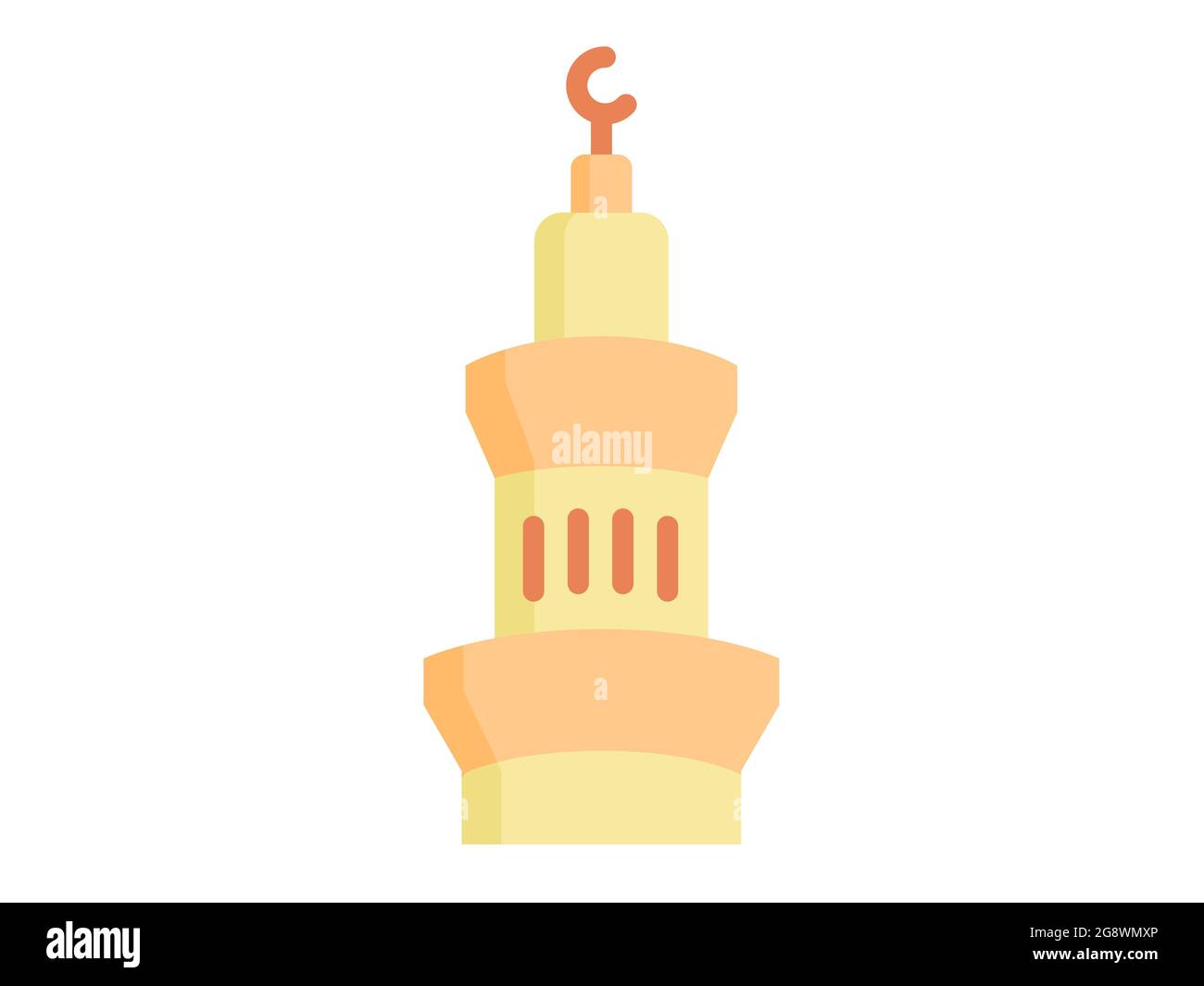 islamic tower building single isolated icon with flat style vector ...