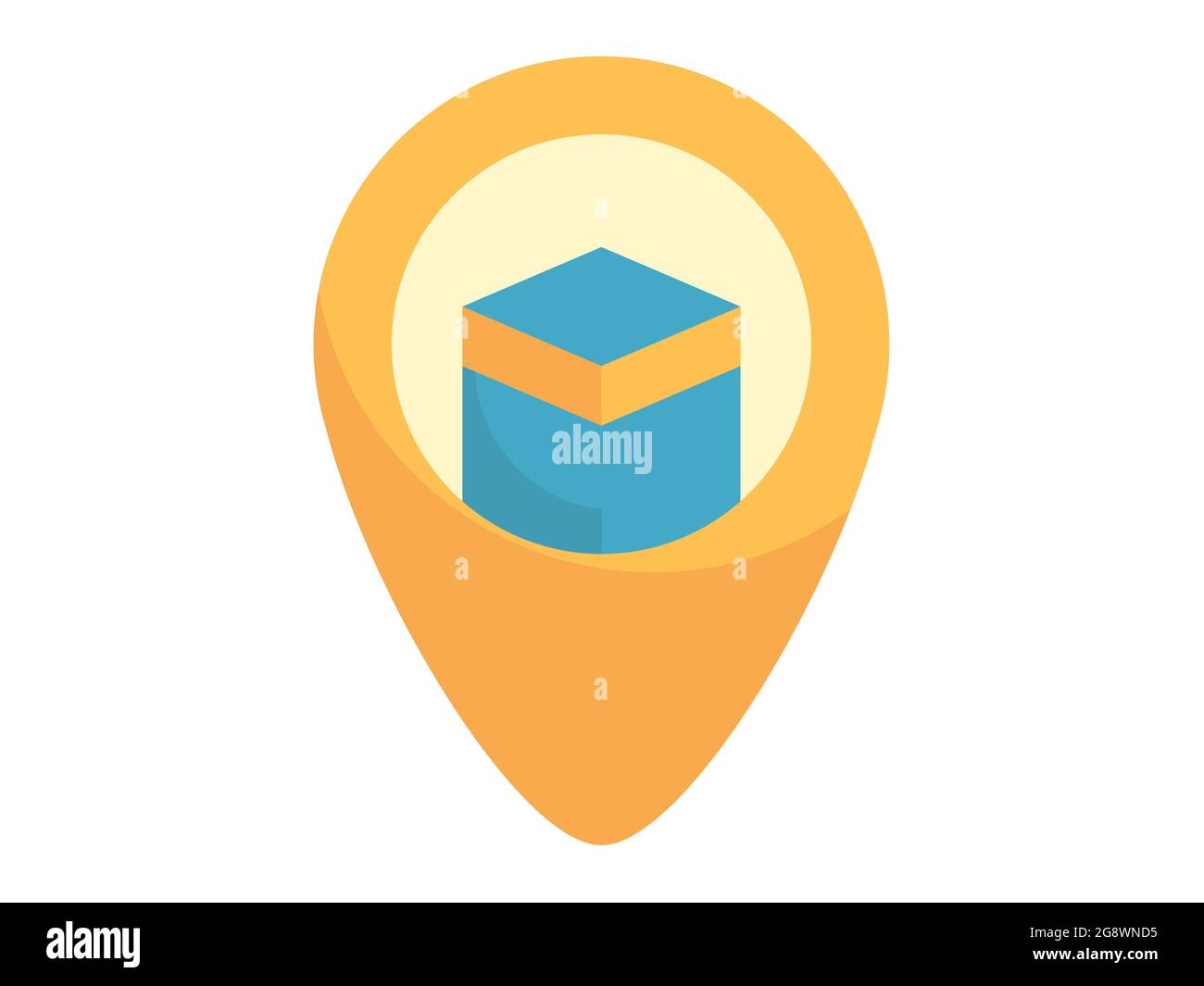 kaba mecca pin location single isolated icon with flat style vector illustration Stock Photo