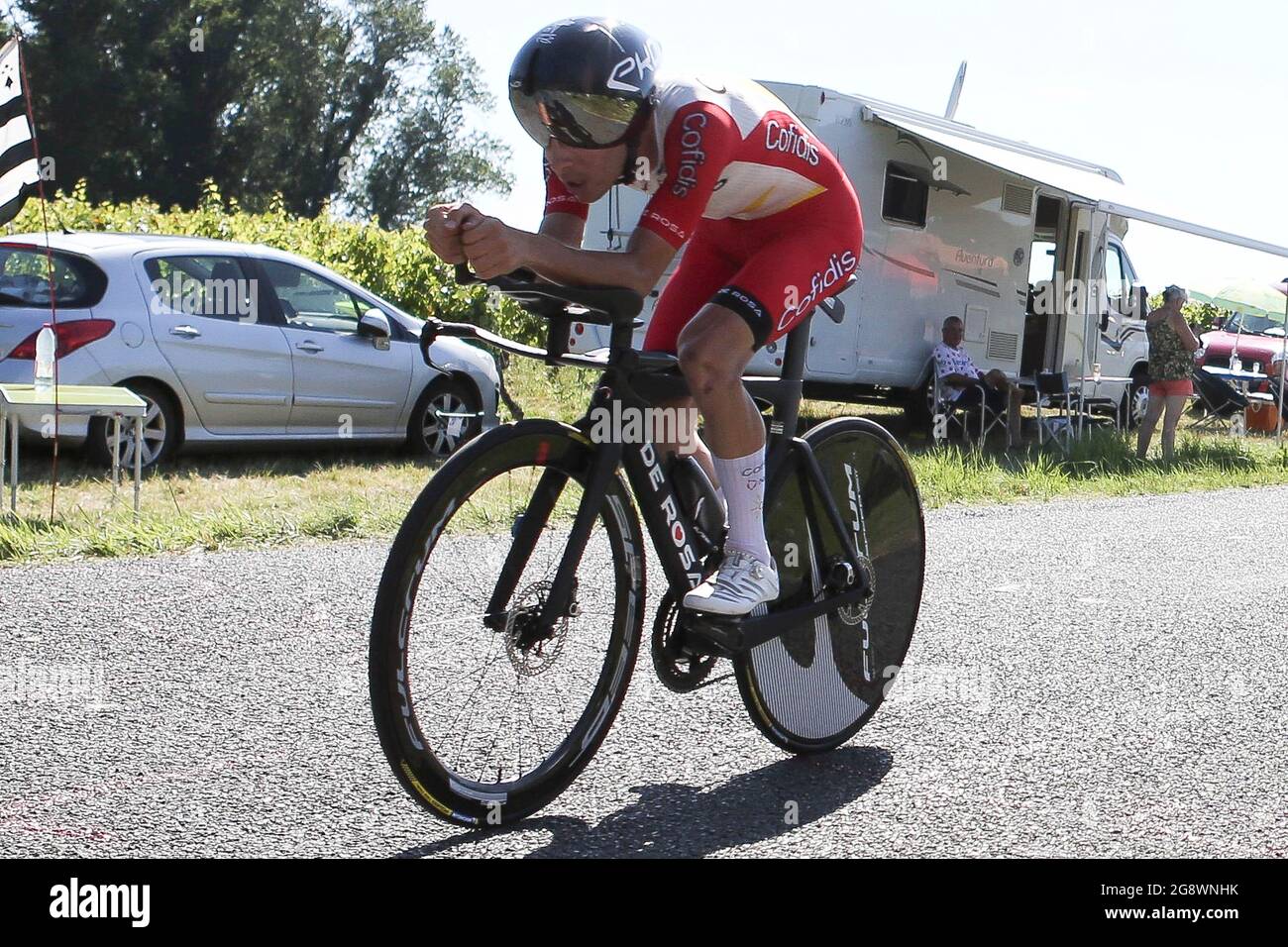 Guillaume Martin of Cofidis during the Tour de France 2021, Cycling race stage 20, time trial, Libourne - Saint Emilion (30,8 Km) on July17, 2021 in Lussac, France - Photo Laurent Lairys / DPPI Stock Photo