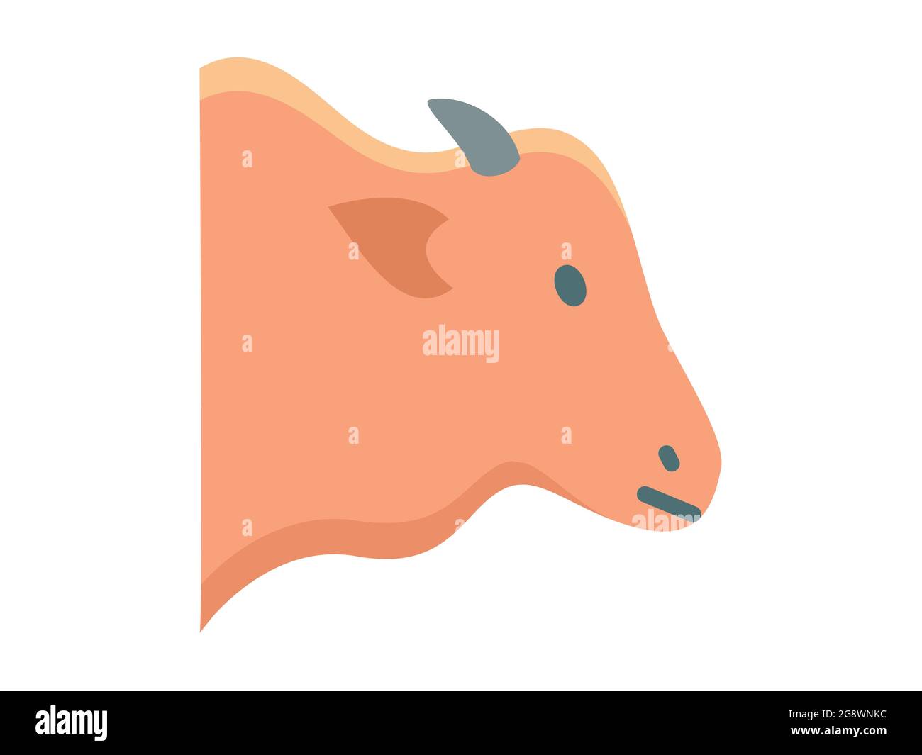 cow single isolated icon with flat style vector illustration Stock ...