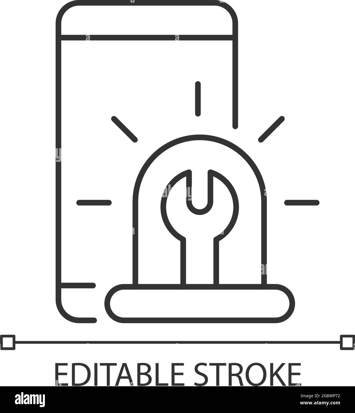 Urgent phone repairs linear icon Stock Vector