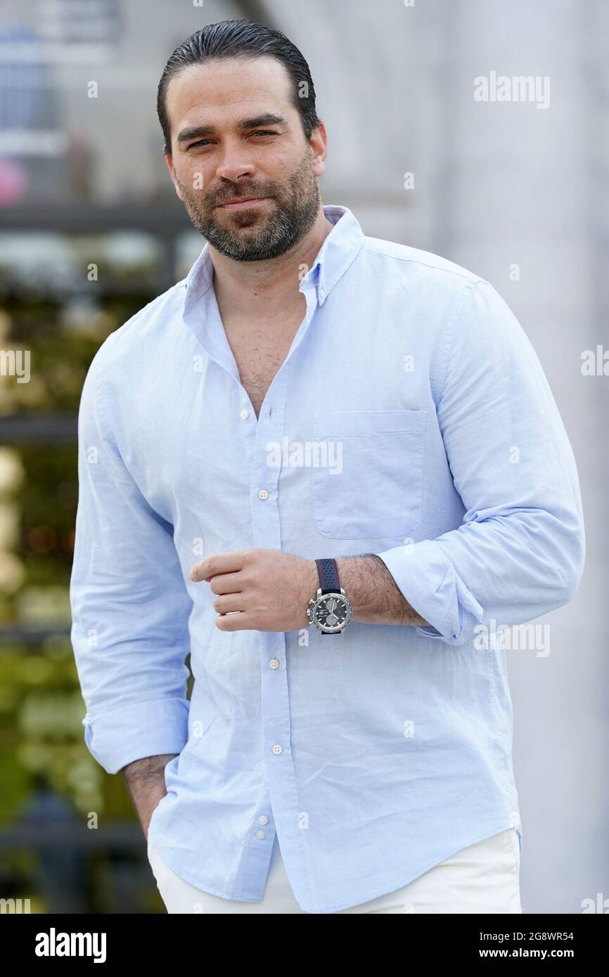 Venezuelan actor Alejandro Nones visits Madrid. July 22,2021. (Photo by Acero/Alter Photos/Sipa USA) Stock Photo
