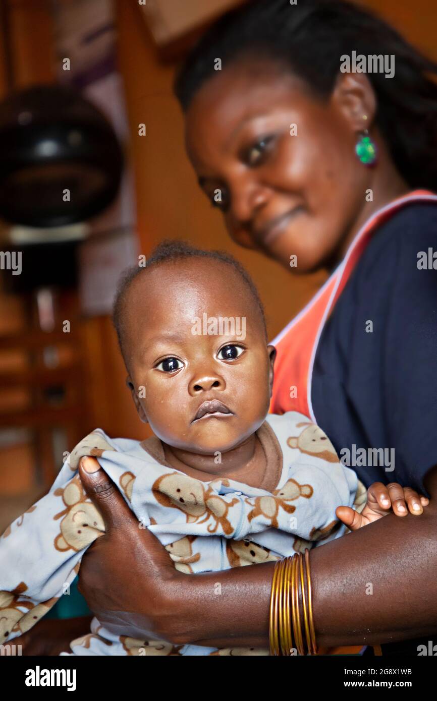 Mother and her baby in Kampala, Uganda Stock Photo