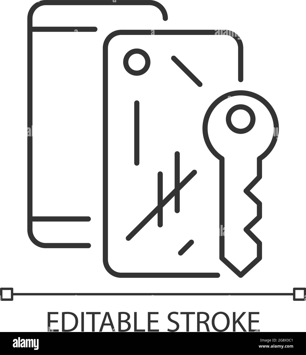 Scratched housing linear icon Stock Vector