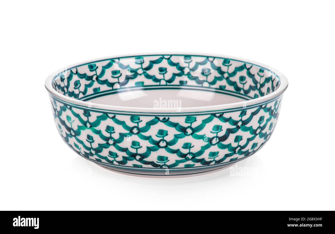 Vintage ceramic bowl on white background Stock Photo Alamy