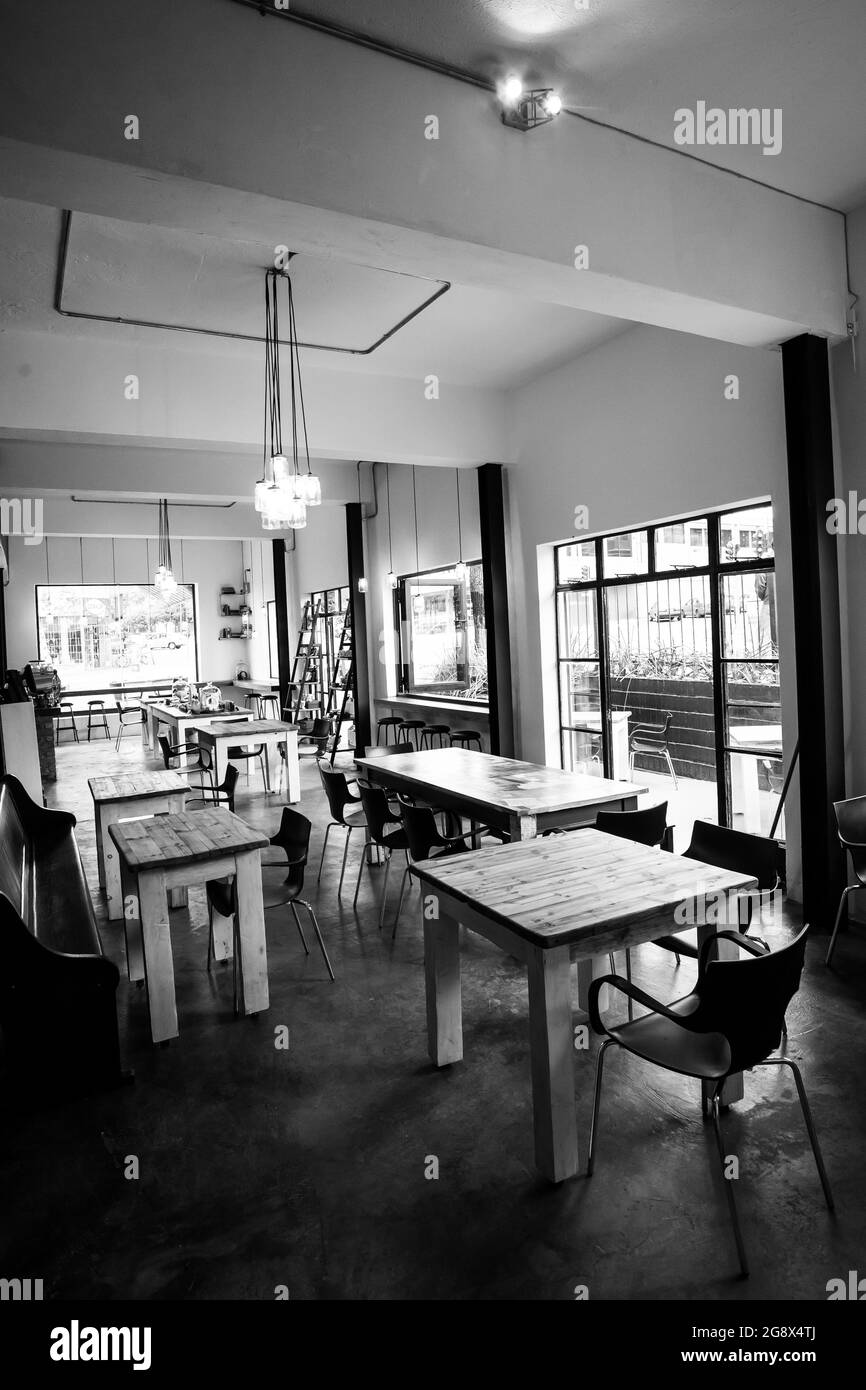 JOHANNESBURG, SOUTH AFRICA Jan 06, 2021 An empty coffee shop cafe