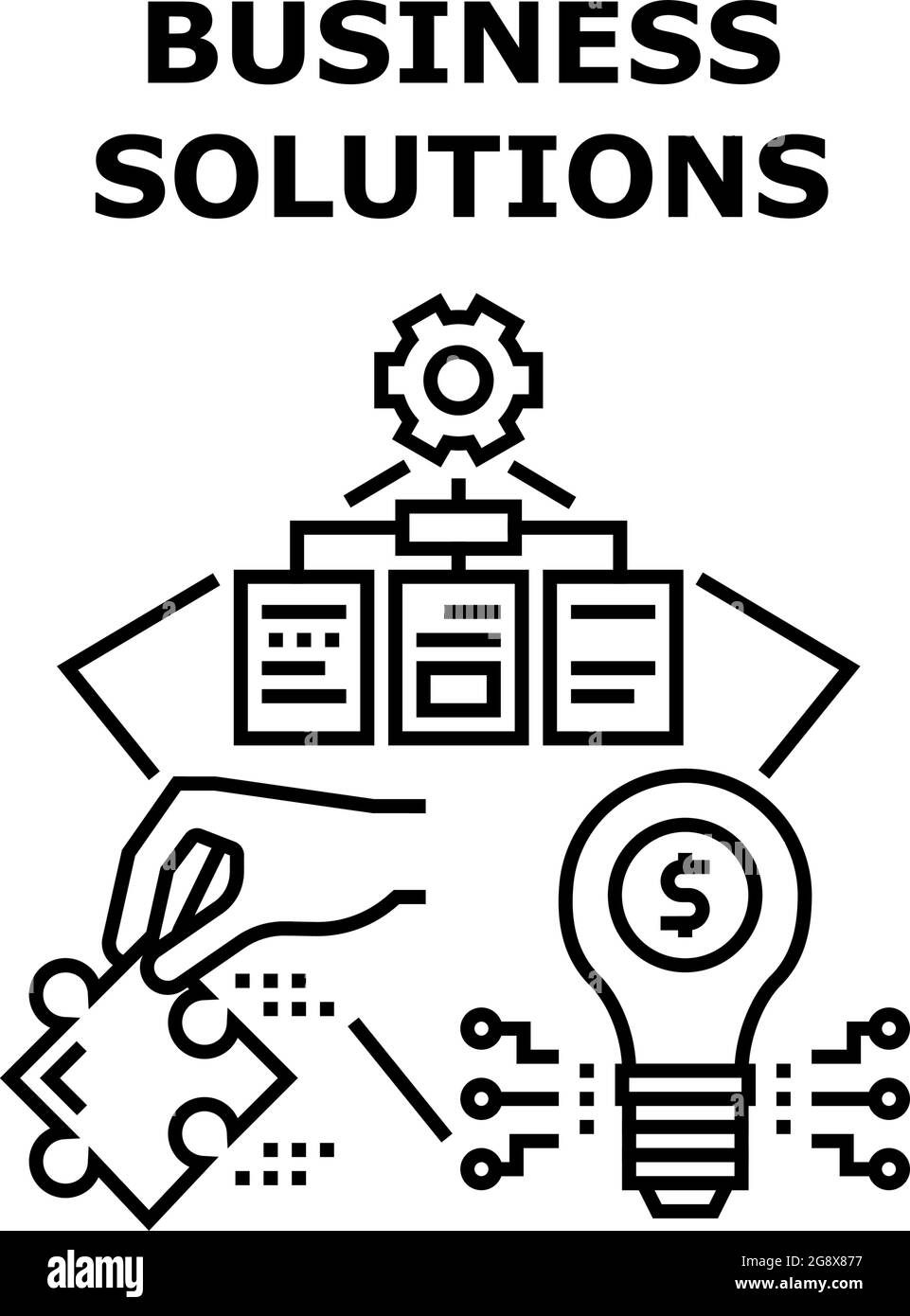 Business Solutions And Idea Vector Concept Color Stock Vector Image ...