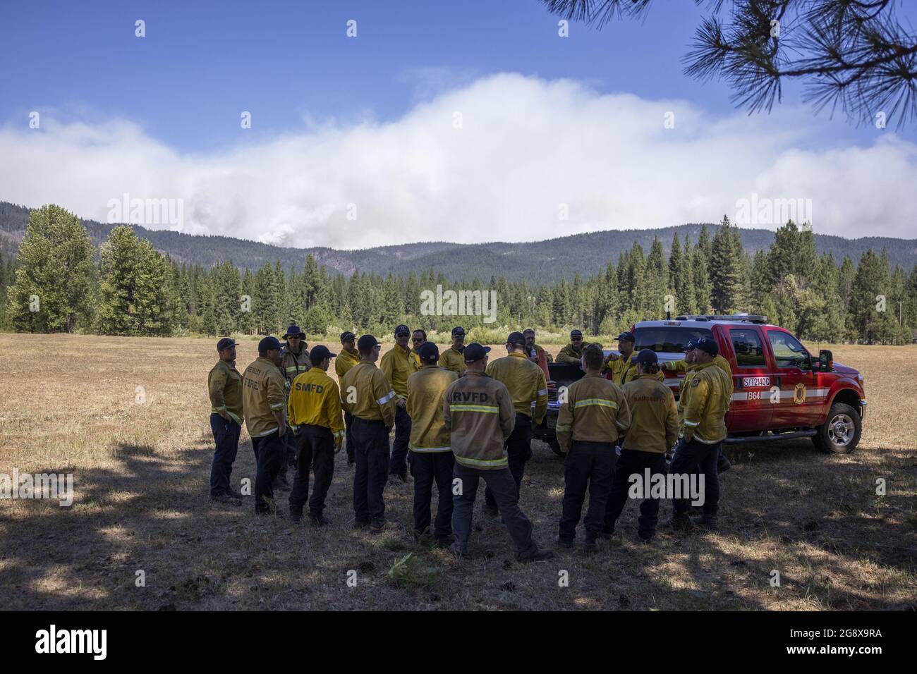 Plumas National Forest, United States. 23rd July, 2021. Firefighters