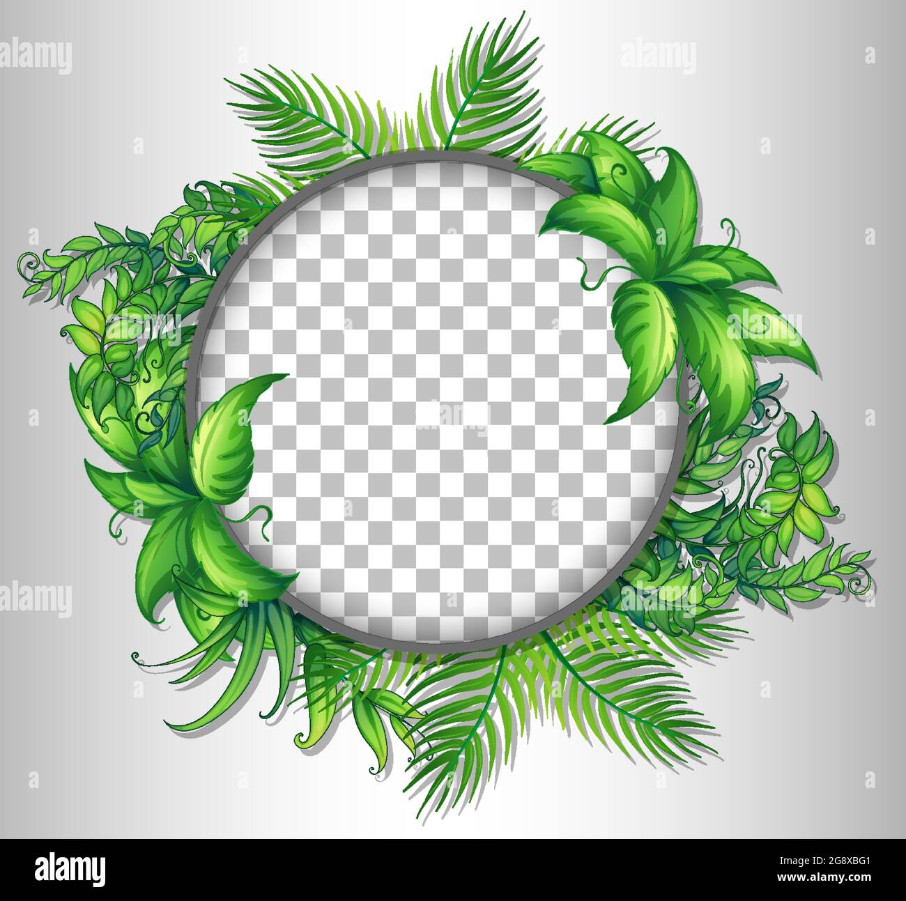Round frame transparent with tropical leaves template illustration ...
