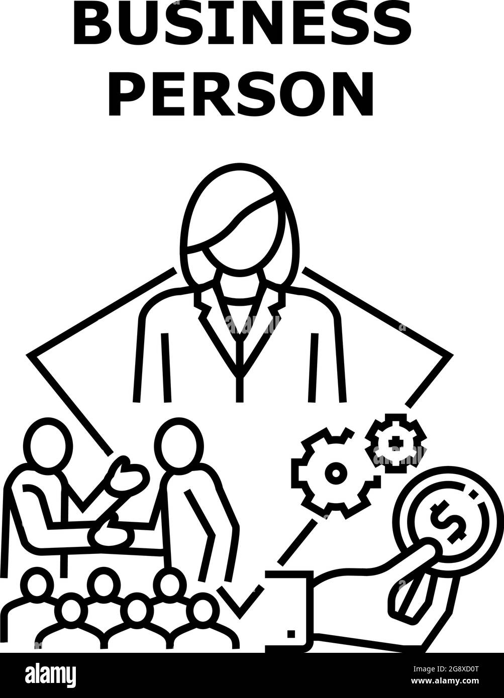 Business Person Vector Concept Black Illustration Stock Vector Image ...