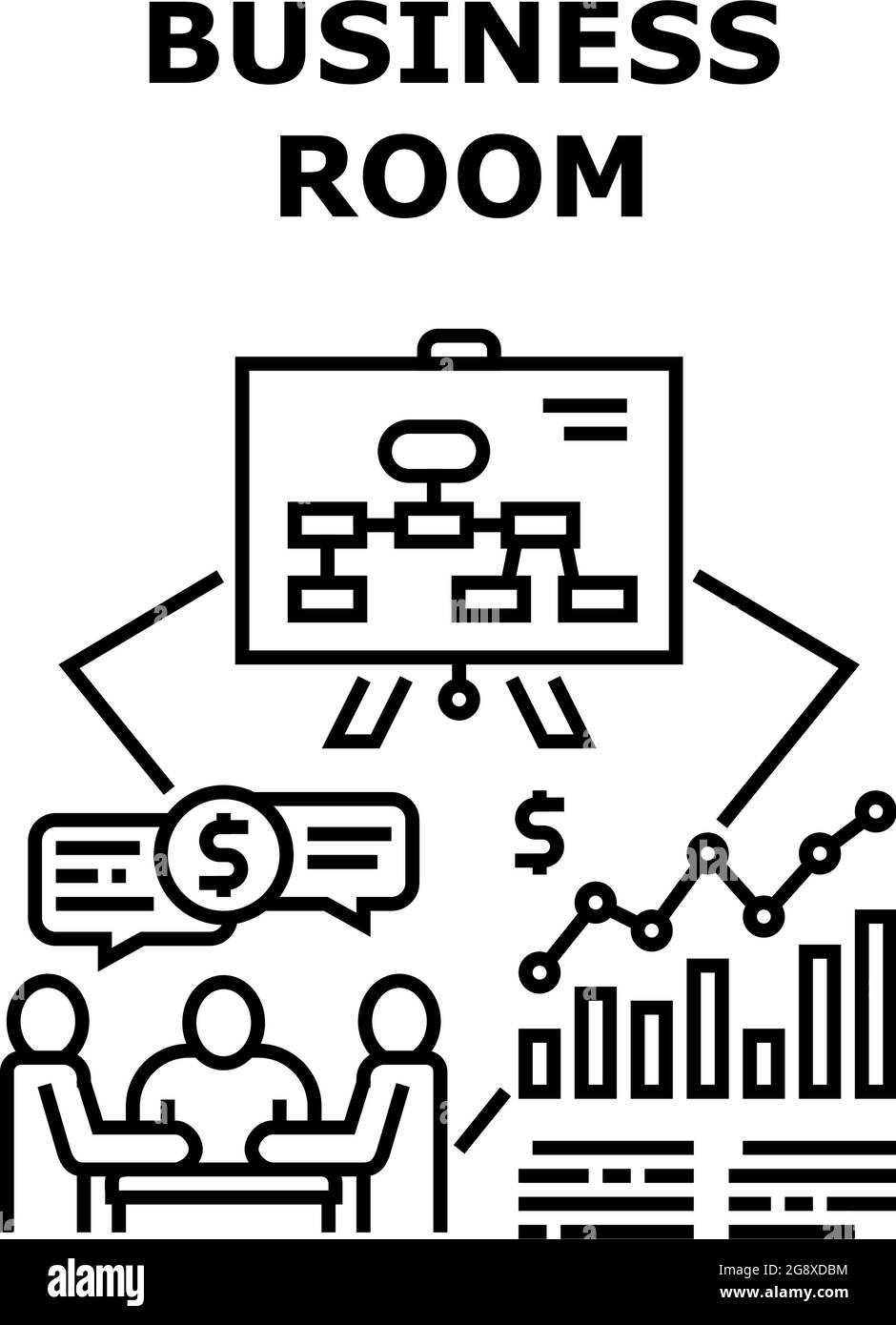 Business Room Vector Concept Black Illustration Stock Vector Image ...