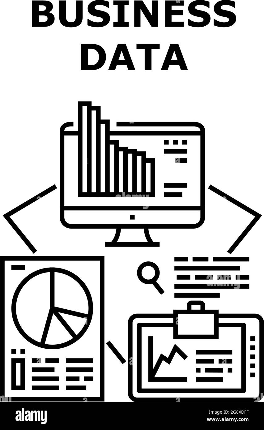 Business Data Vector Concept Black Illustration Stock Vector Image ...