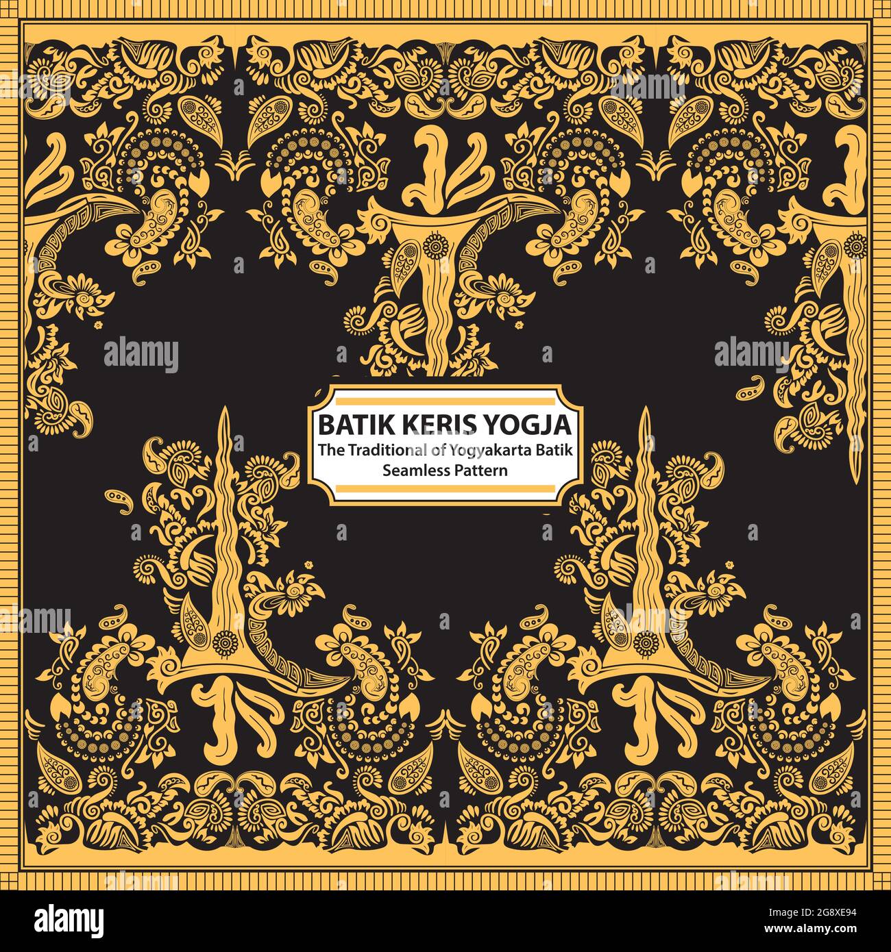 Batik Keris Yogja - The Traditional of Yogyakarta Batik Seamless Pattern Stock Vector