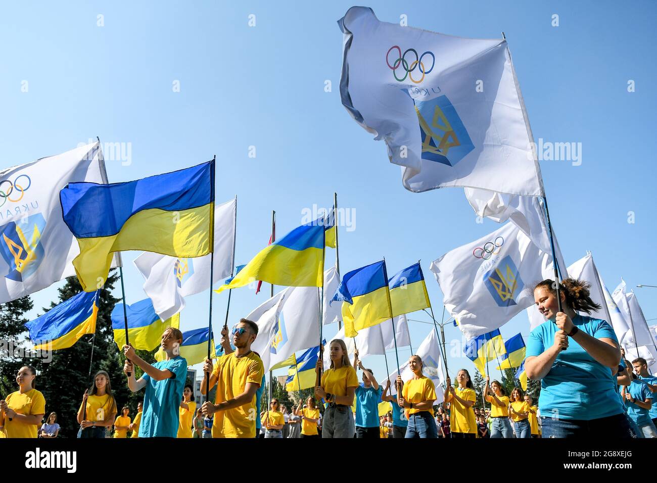 Ukraine national team flags hi-res stock photography and images - Alamy