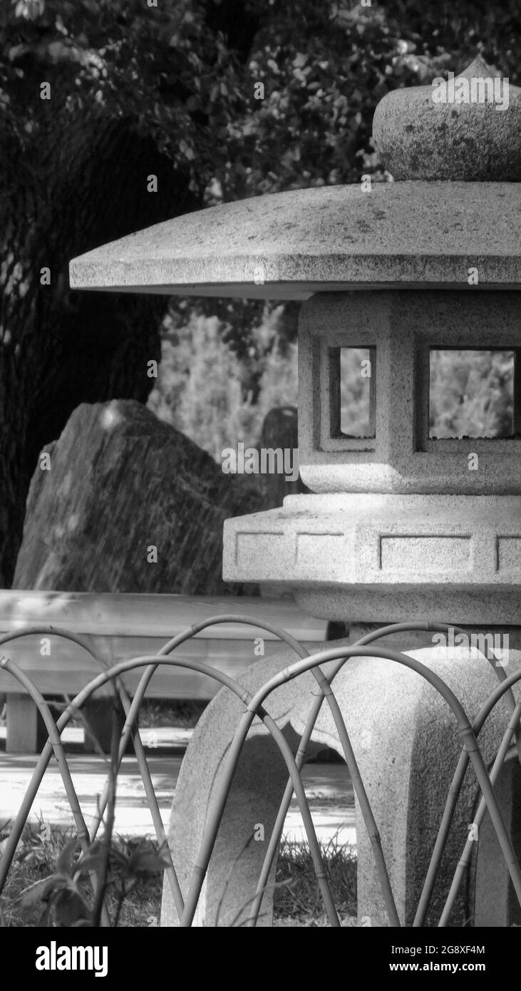 Trditional orient inspired lantern, altar located in park Stock Photo