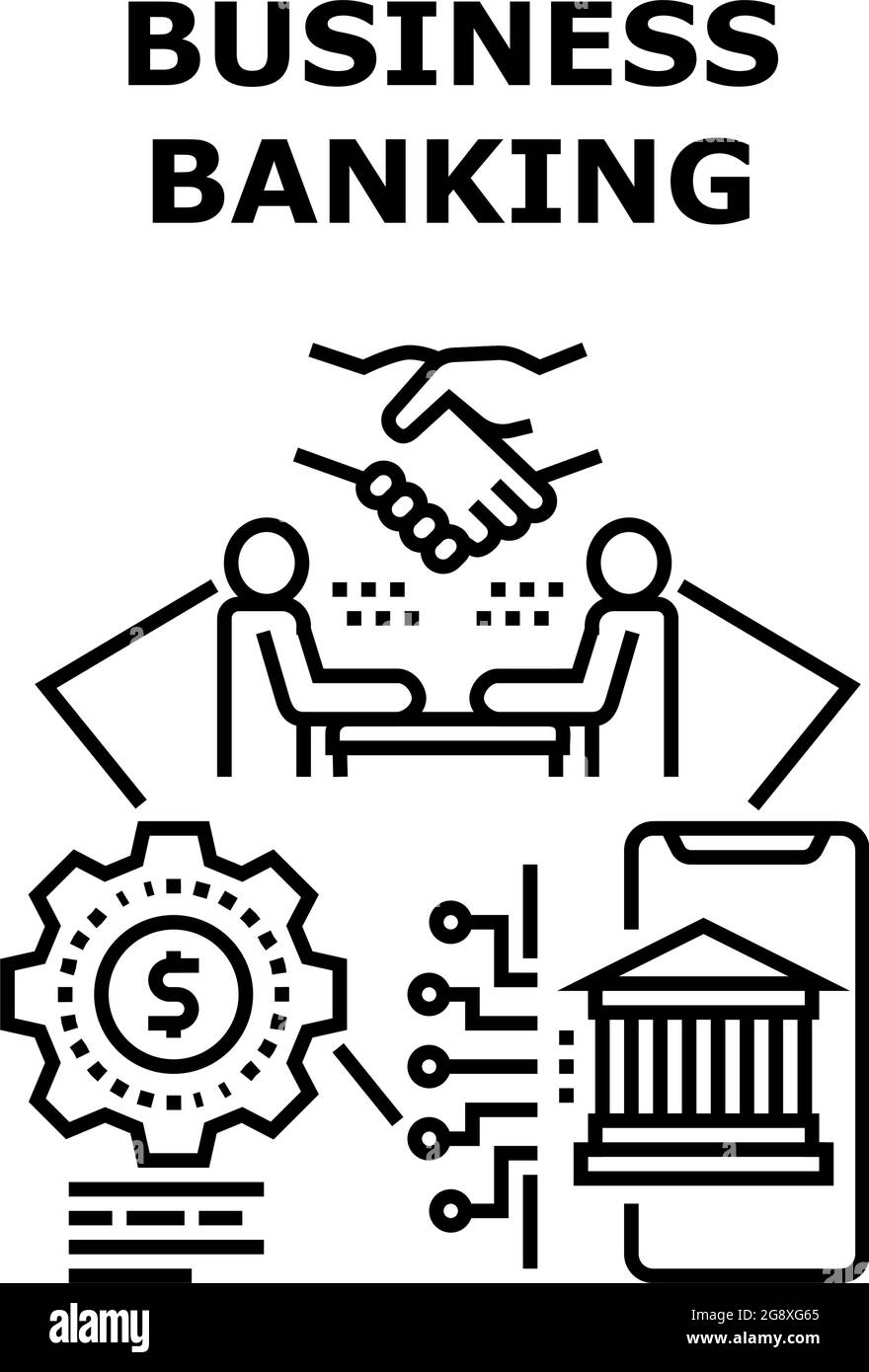 Business Banking Vector Concept Black Illustration Stock Vector Image ...