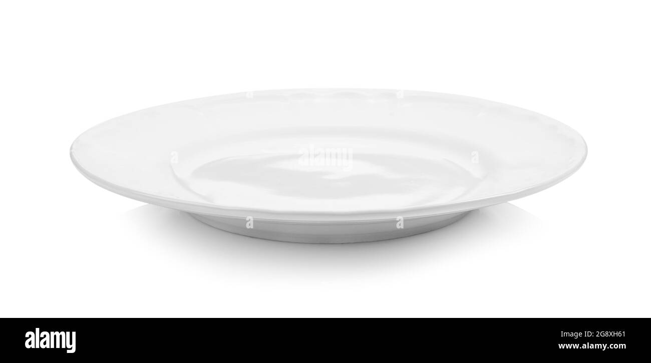 white empty plate on white background Stock Photo - Alamy