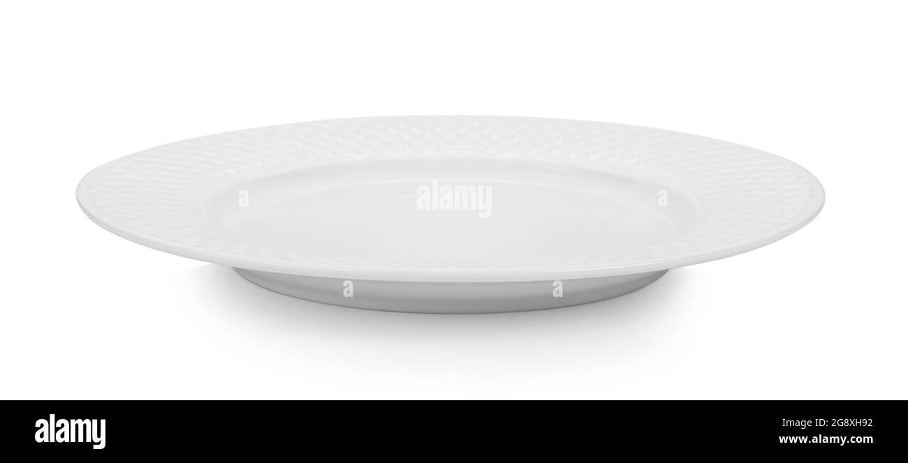 Empty plate on white background Stock Photo - Alamy