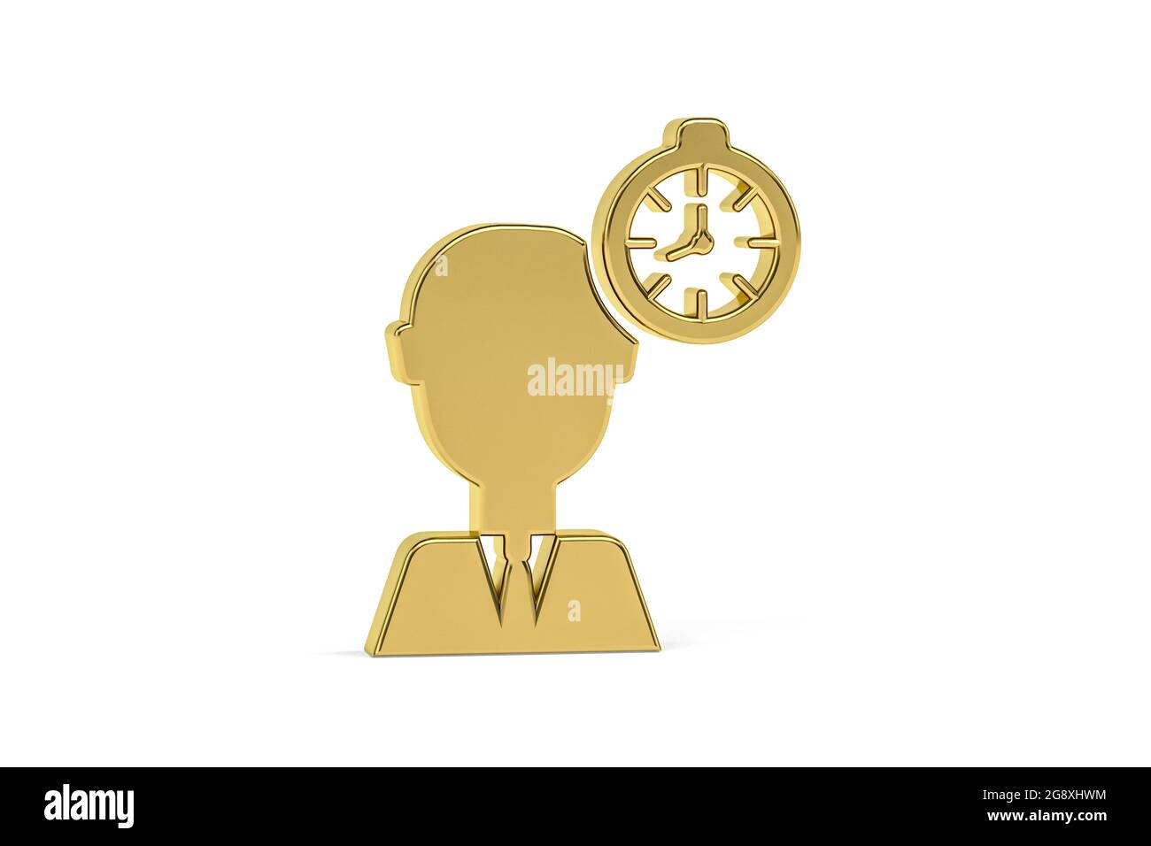 Golden 3d manager icon isolated on white background - 3d render Stock ...