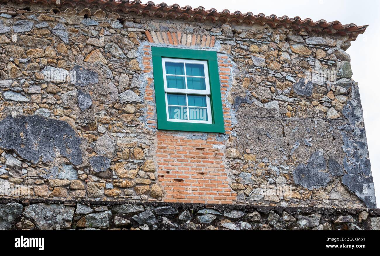 Old house stone wall with a window Stock Photo - Alamy