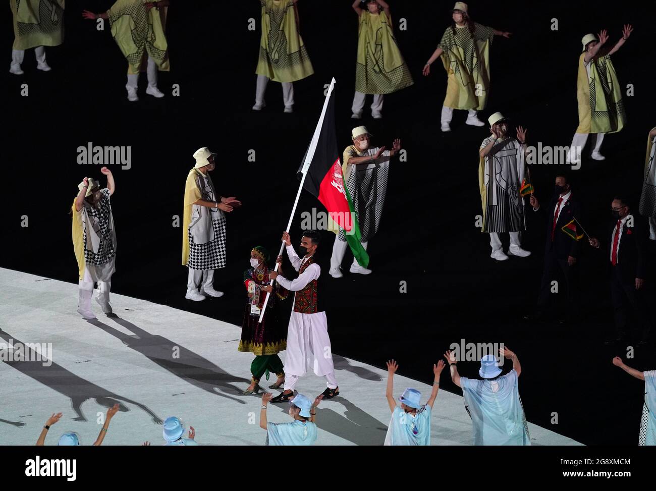 The Afghanistan Olympic team with Farida Azizova and Rustam Orujov