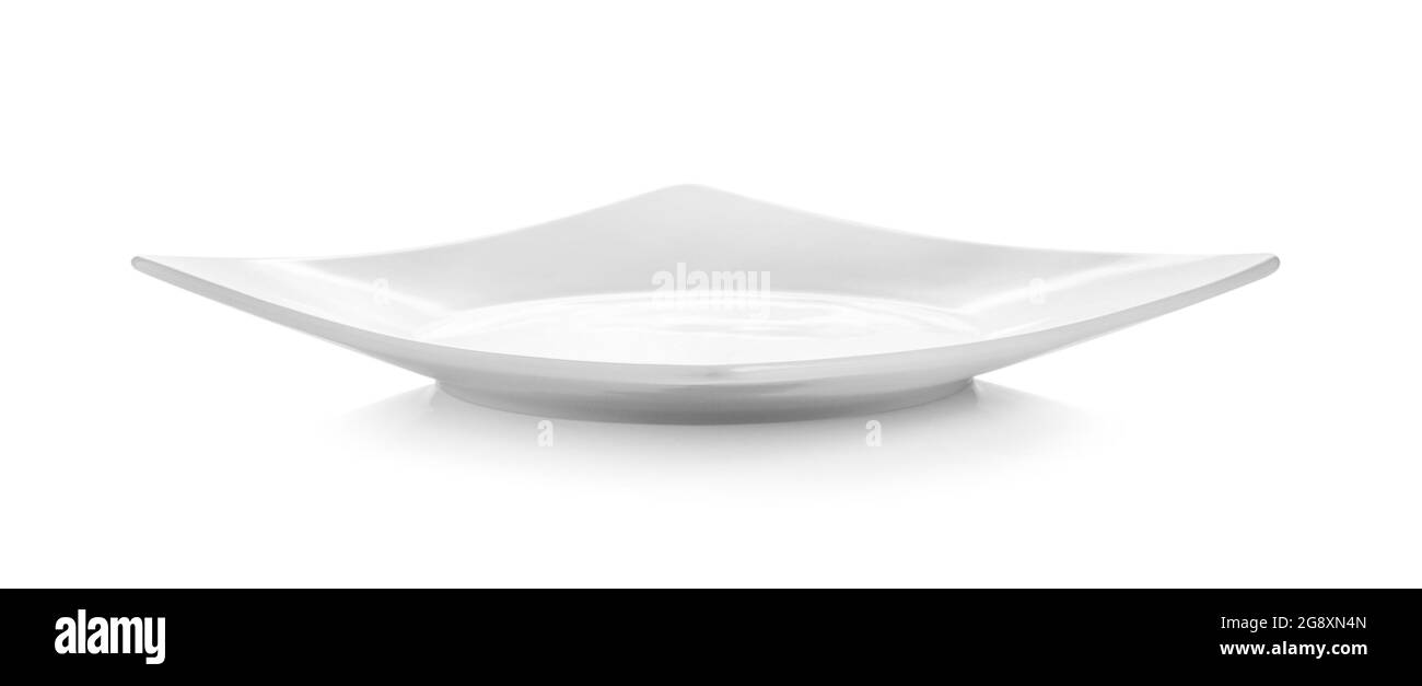empty ceramic plate isolated on white background Stock Photo - Alamy