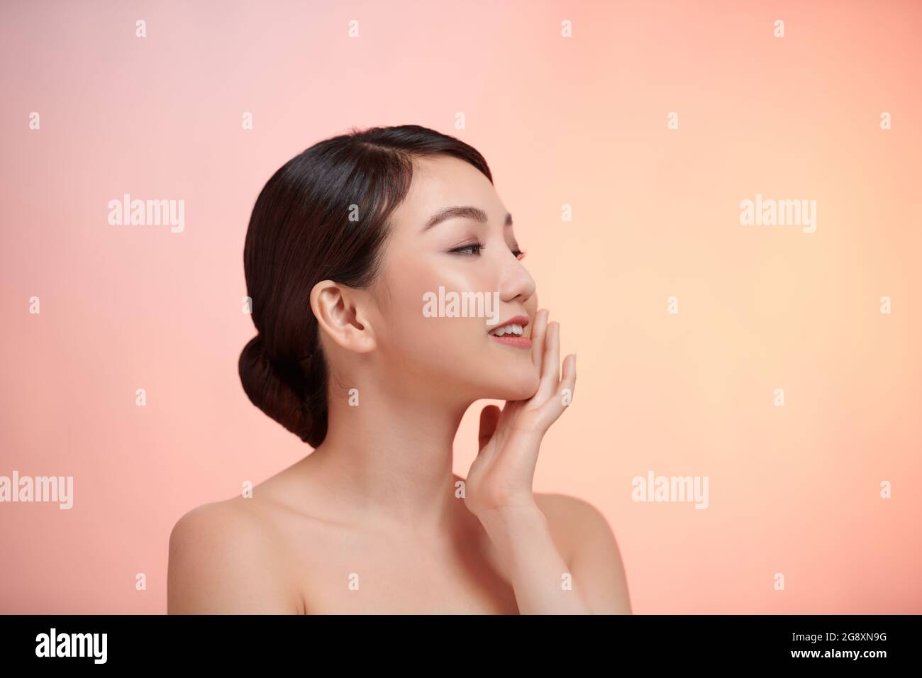 Asian young woman portrait. Skin care,Beauty treatment and spa concept. Stock Photo