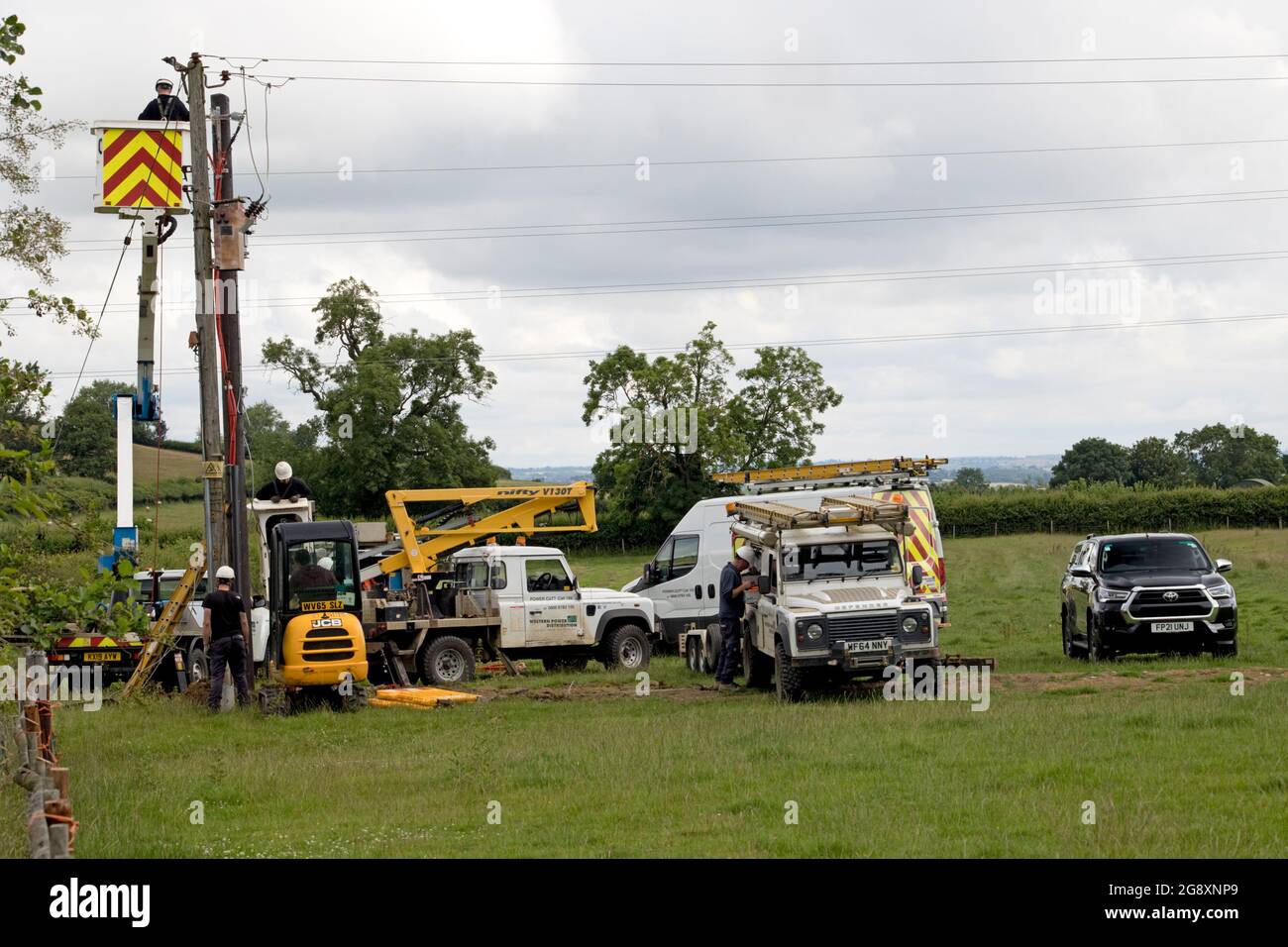 Western Power Distribution team installing new domestic transfomer on