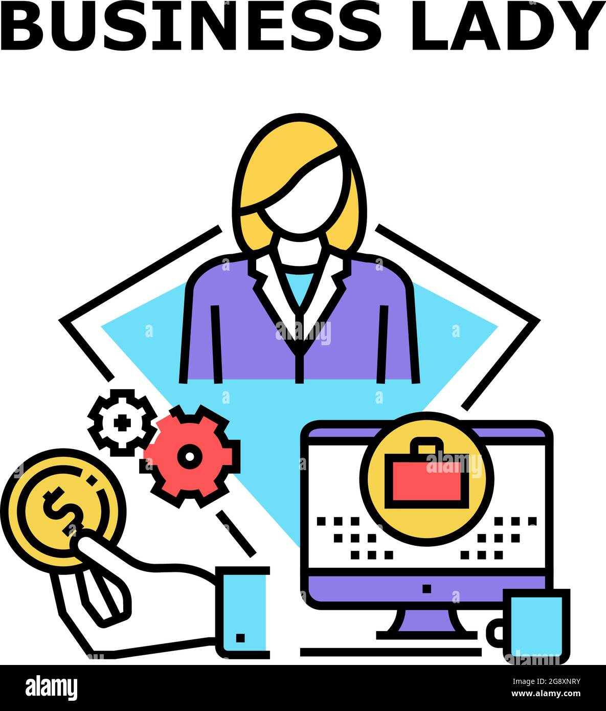 Business Lady Vector Concept Color Illustration Stock Vector Image ...