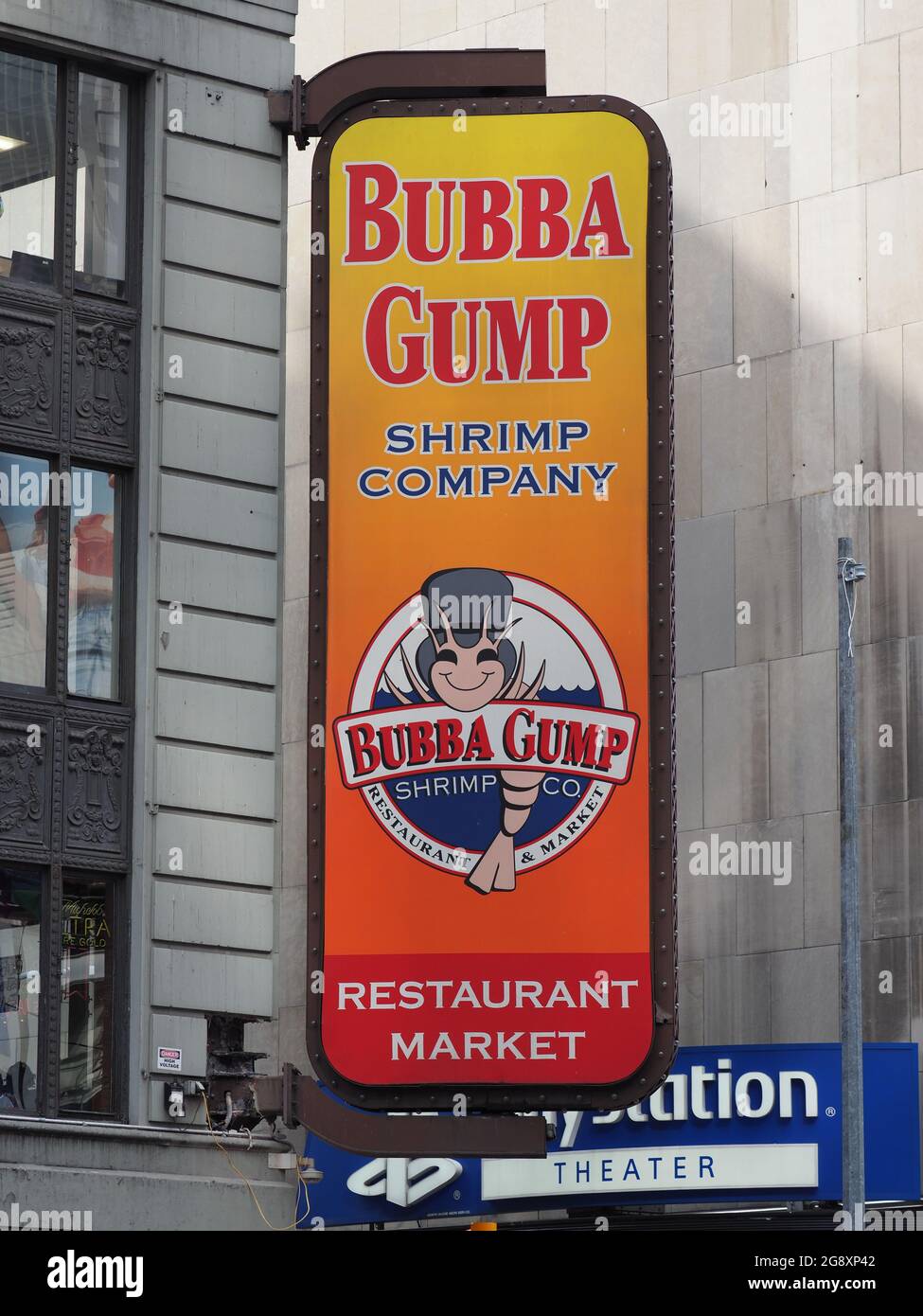 Billboard of the Bubba Gump restaurant near Times Square Stock Photo Alamy